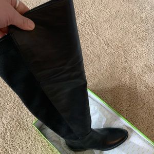 Never worn Stretch Leather over the knee flat boot
